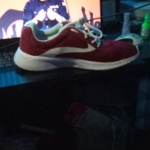 Red running shoes